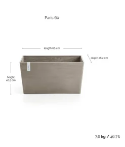 Ecopots Kunststoff-Kasten Paris, rechteckig
