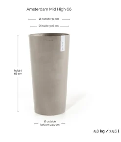Ecopots Kunststoff-Topf Amsterdam hoch, rund