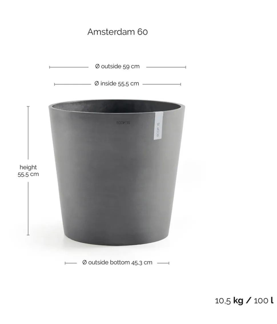 Ecopots Kunststoff-Topf Amsterdam, rund