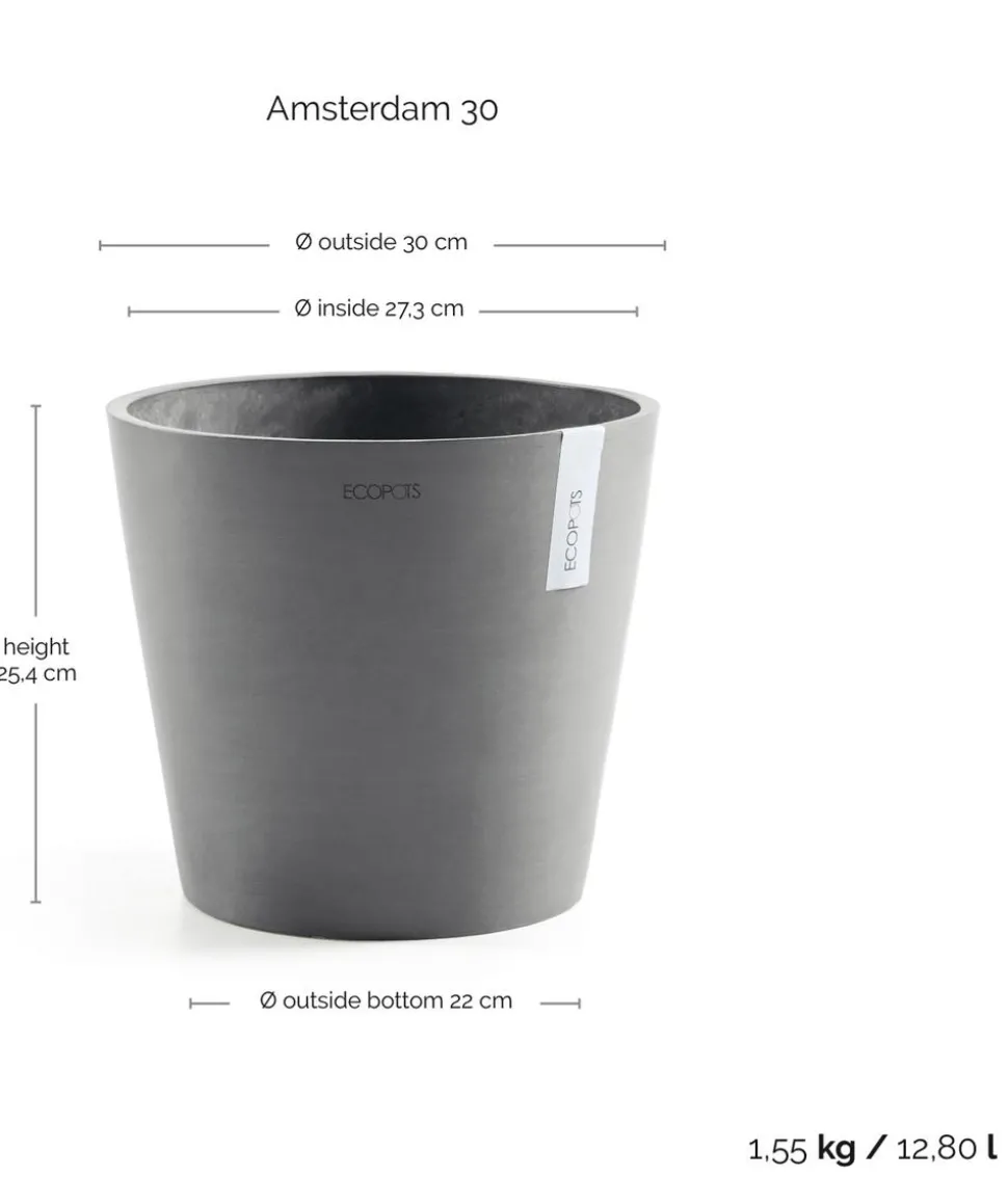 Ecopots Kunststoff-Topf Amsterdam, rund