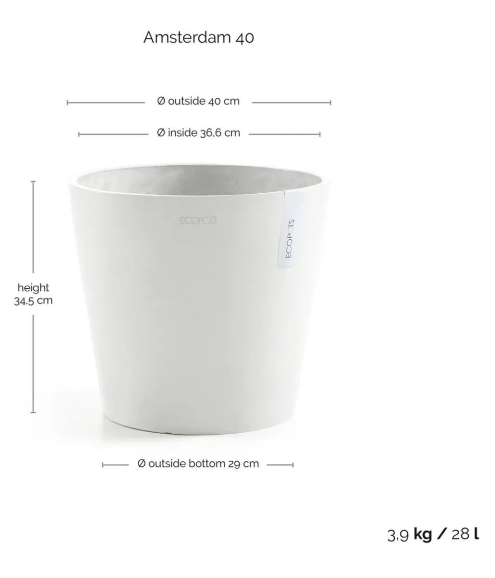 Ecopots Kunststoff-Topf Amsterdam, rund