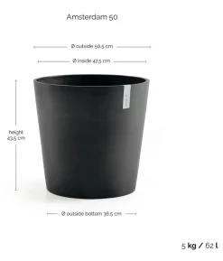 Ecopots Kunststoff-Topf Amsterdam, rund