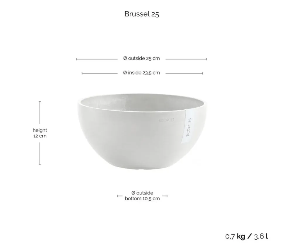 Ecopots Kunststoff-Topf Brussels, rund