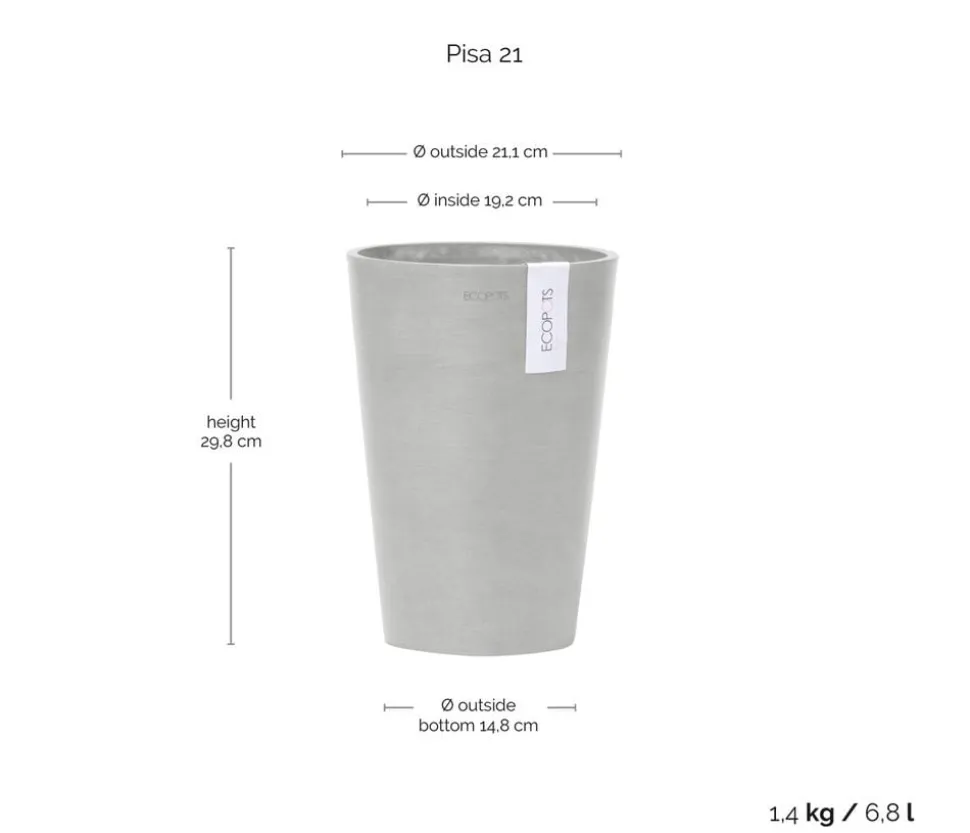 Ecopots Kunststoff-Topf Pisa