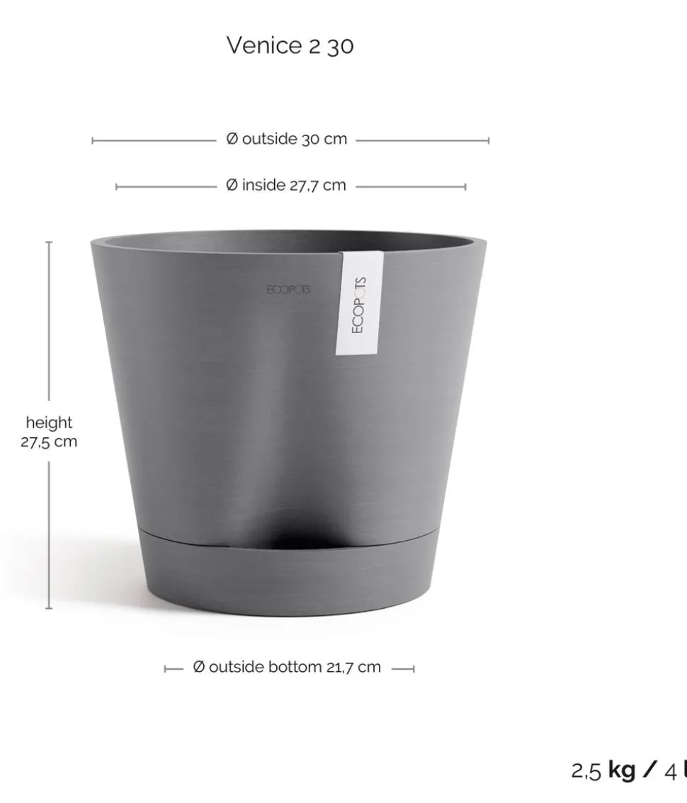 Ecopots Kunststoff-Topf Venice 2, rund