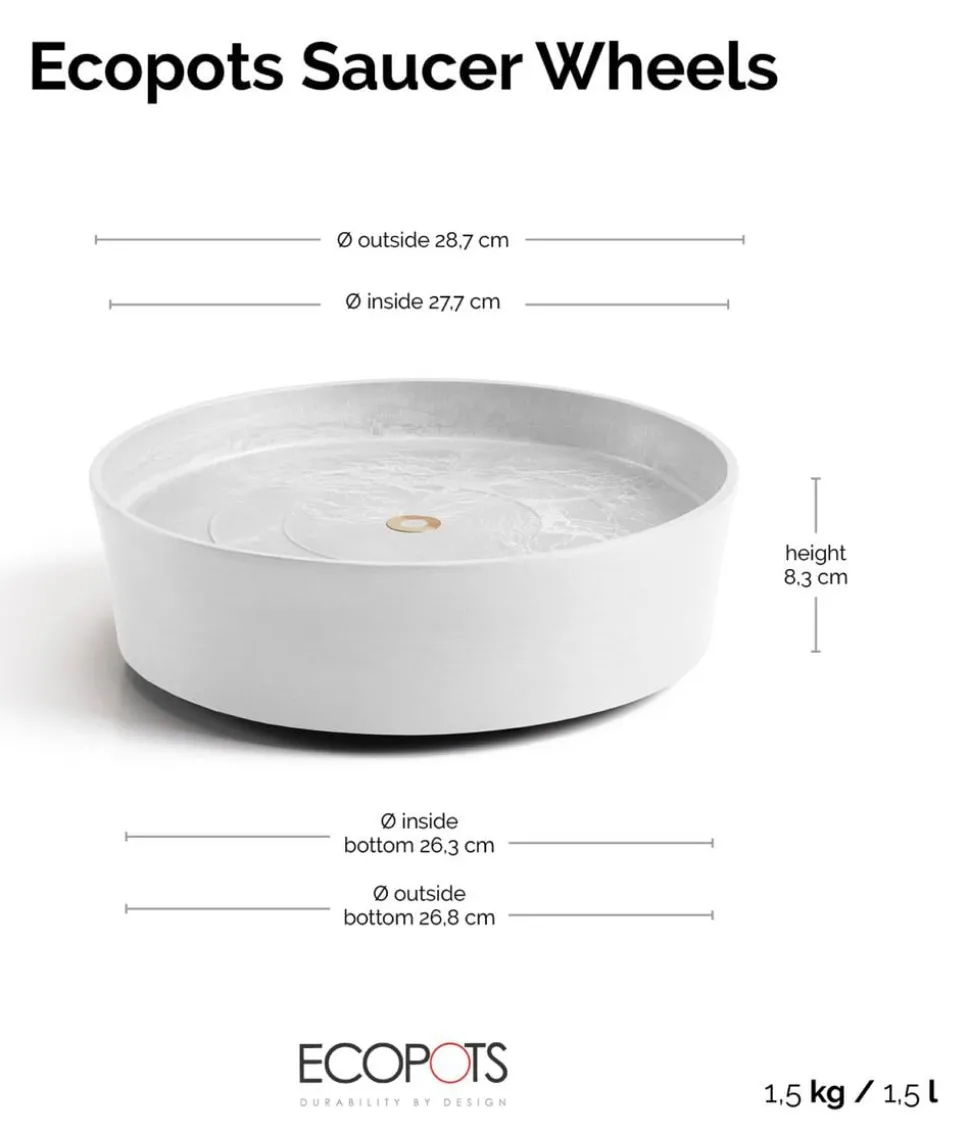 Ecopots Kunststoff-Untersetzer Amsterdam, rund, mit Rollen