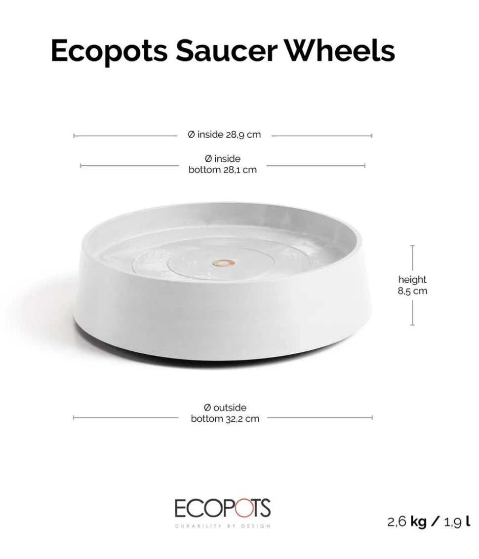 Ecopots Kunststoff-Untersetzer Oslo, rund, mit Rollen