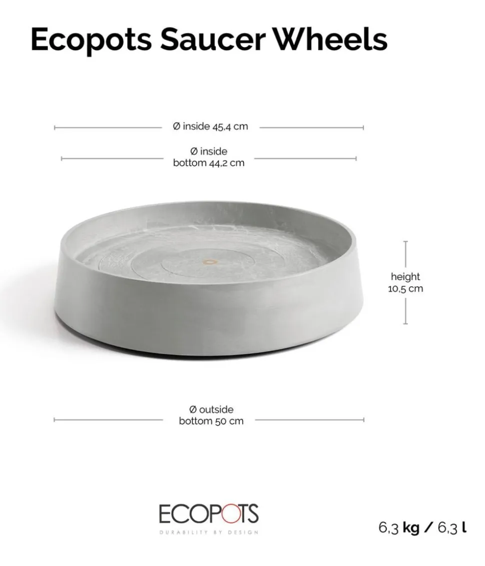 Ecopots Kunststoff-Untersetzer Oslo, rund, mit Rollen