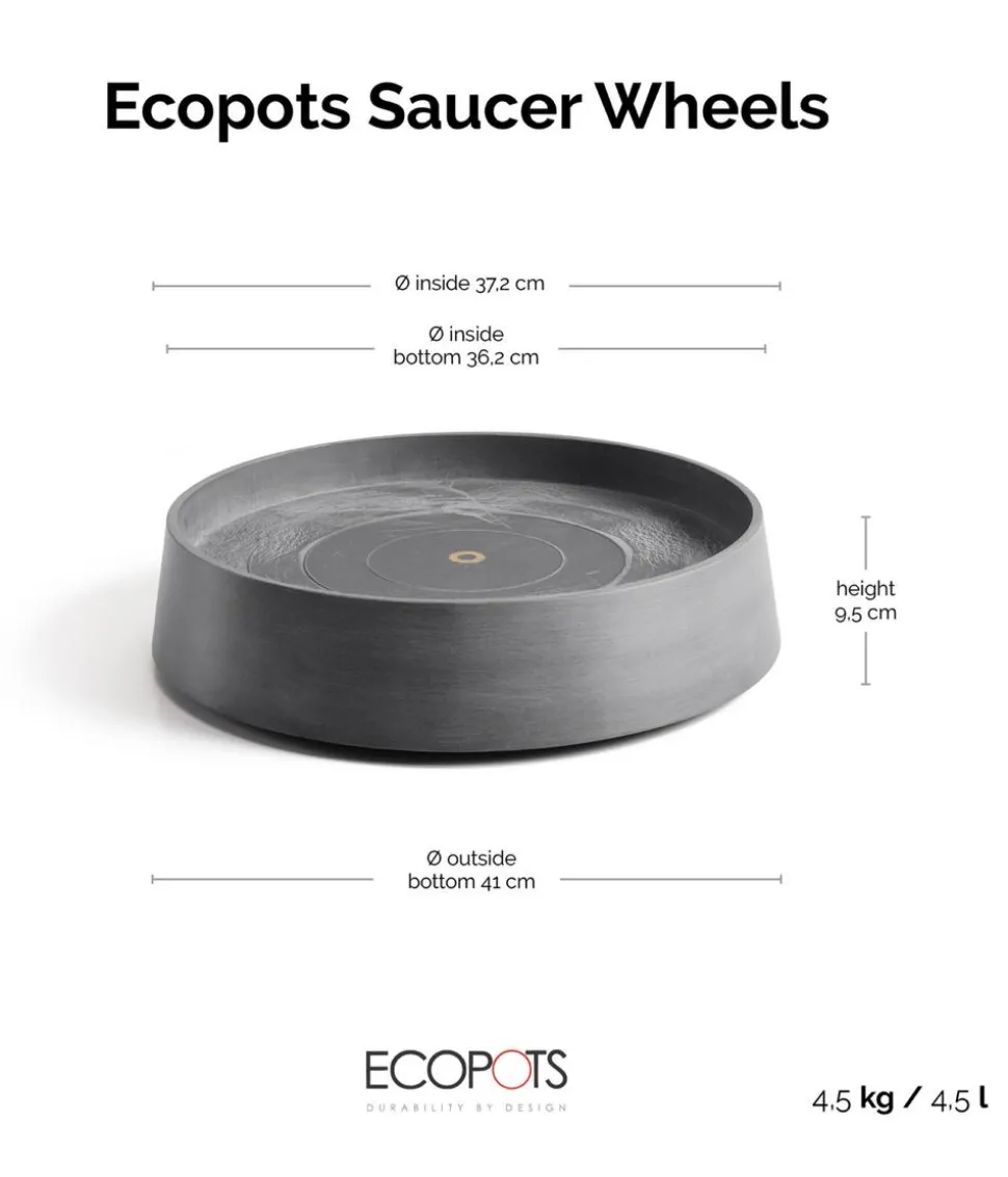 Ecopots Kunststoff-Untersetzer Oslo, rund, mit Rollen