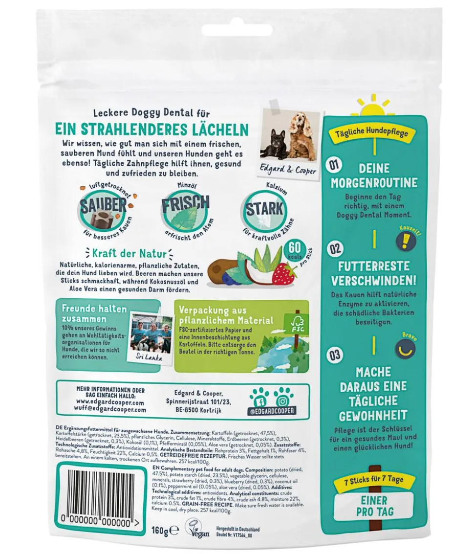 Edgard & Cooper Hundesnack Doggy Dental, Minzöl & Erdbeere