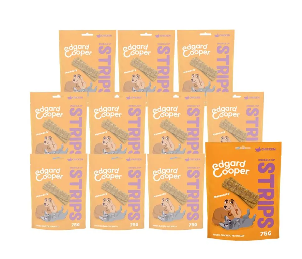 Edgard & Cooper Hundesnack Snuggle Up Strips, 11 x 75 g