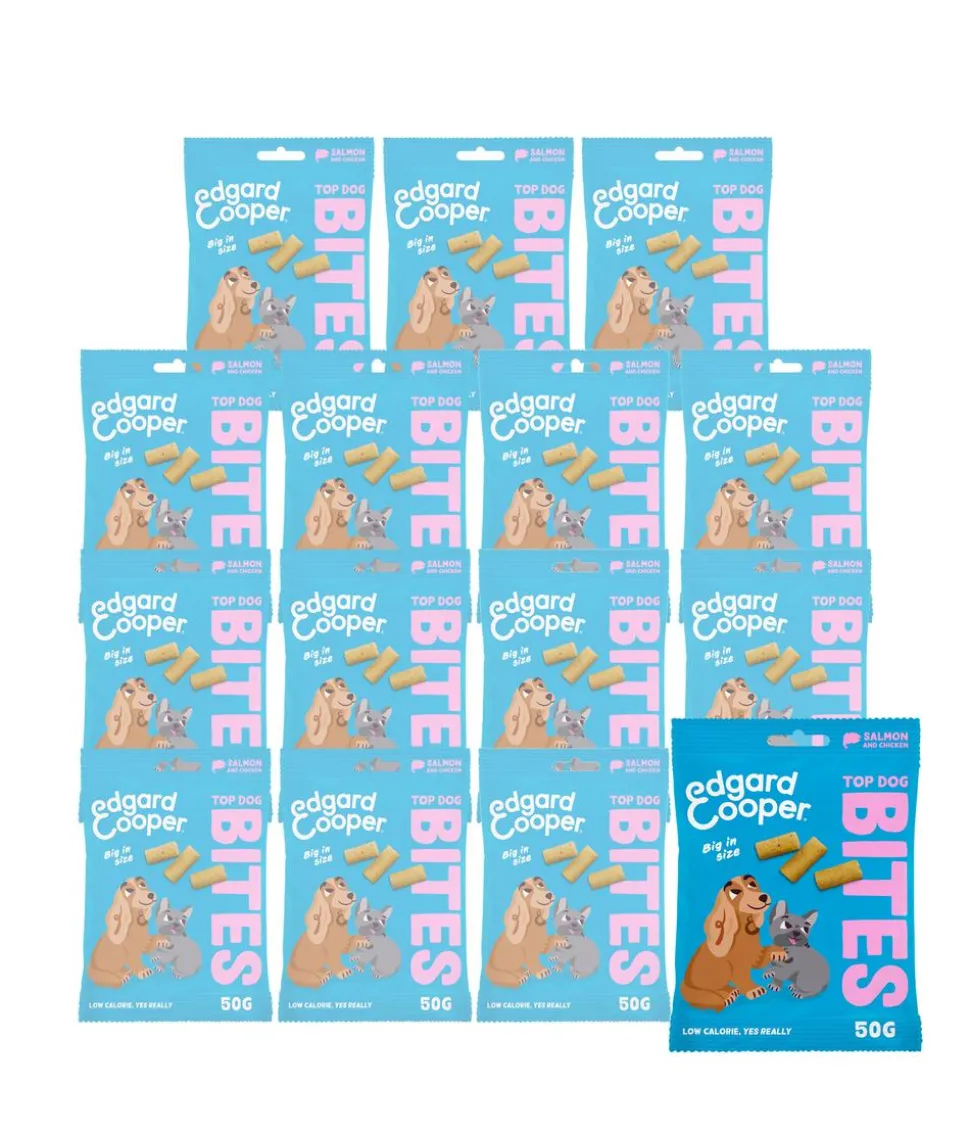 Edgard & Cooper Hundesnack Top Dog Bites, Big, Lachs & Huhn, 15 x 50 g