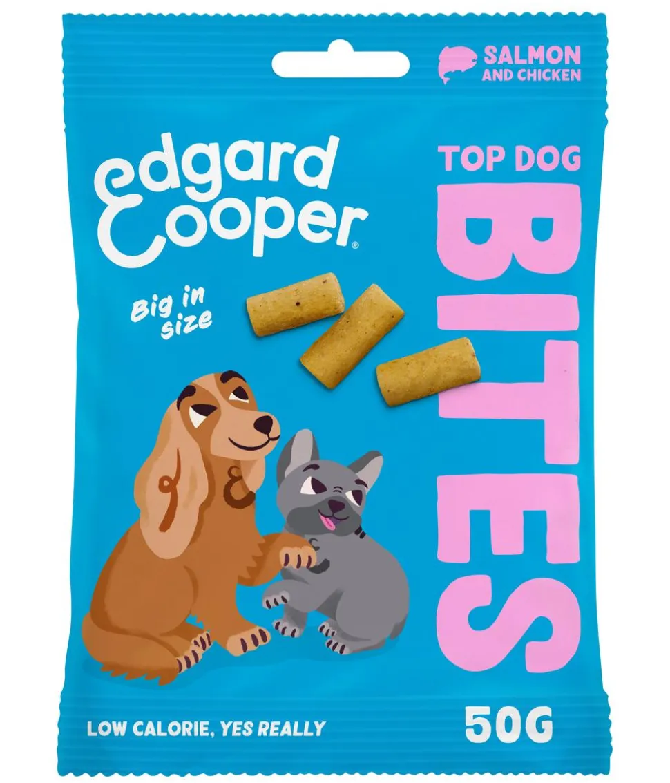 Edgard & Cooper Hundesnack Top Dog Bites, Big, Lachs & Huhn, 15 x 50 g