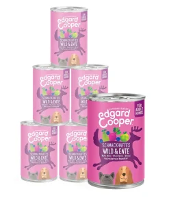 Edgard & Cooper Nassfutter für Hunde, Schmackhaftes Wild & Ente Adult, 6 x 400 g
