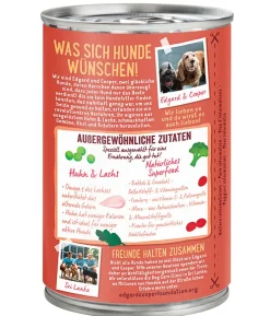 Edgard & Cooper Nassfutter für Hunde, Herrliches Huhn & Lachs, Senior, 6 x 400 g