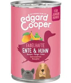 Edgard & Cooper Nassfutter für Hunde, Fabelhafte Ente & Huhn, Junior, 6 x 400 g