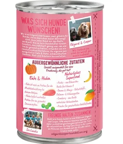 Edgard & Cooper Nassfutter für Hunde, Fabelhafte Ente & Huhn, Junior, 6 x 400 g