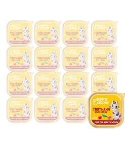 Edgard & Cooper Nassfutter für Katzen Freilauftruthahn & Freilaufhuhn Paté Adult, 16 x 85 g