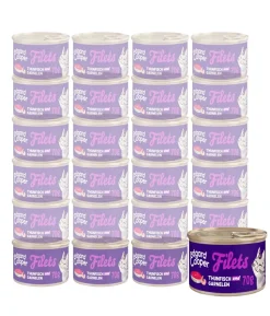 Edgard & Cooper Nassfutter für Katzen Wildfang-Thunfisch & Garnele Filets, 24 x 70 g