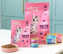 Edgard & Cooper Nassfutter für Katzen Freilaufente & Freilaufhuhn Stückchen in Soße, Kitten, 18 x 85 g
