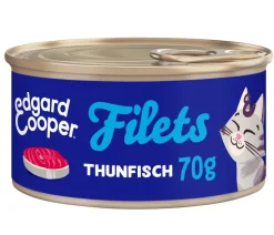 Edgard & Cooper Nassfutter für Katzen Wildfang-Thunfisch Filets, 24 x 70 g