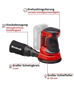 Einhell Akku-Exzenterschleifer TE-RS 18 Li-Solo
