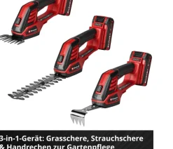 Einhell Akku-Gras- und Strauchschere GE-CG 18/100 Li- 3 in 1-Solo
