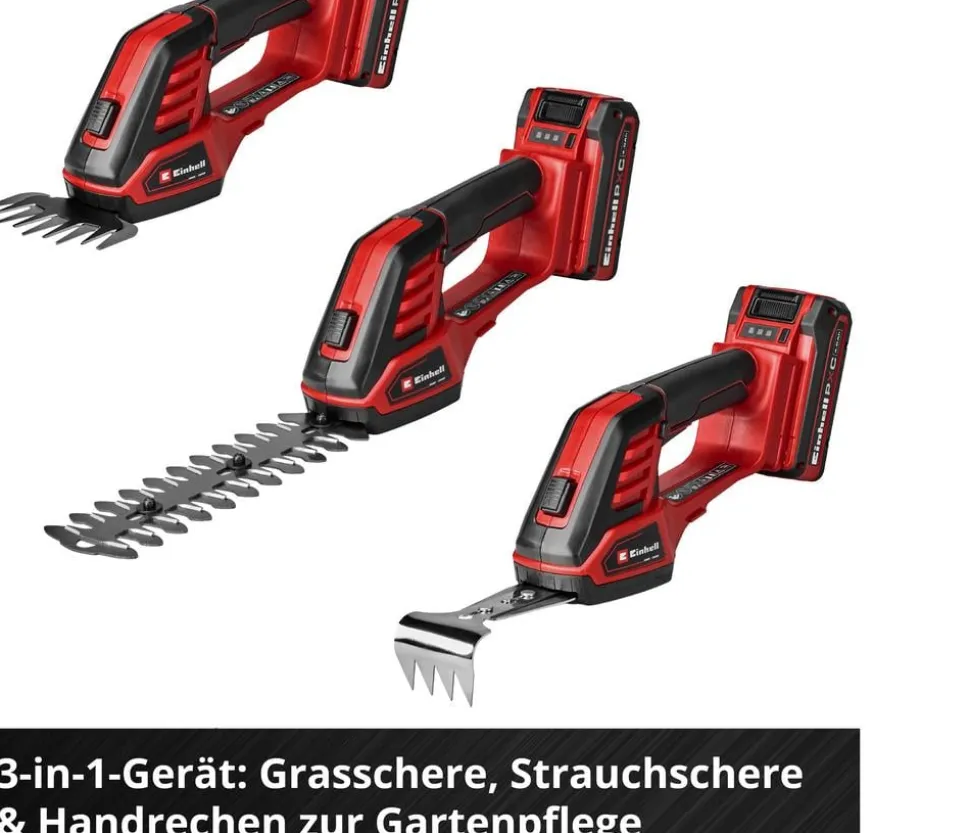 Einhell Akku-Gras- und Strauchschere GE-CG 18/100 Li- 3 in 1-Solo