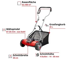 Einhell Akku-Spindelmäher GE-HM 18/38 Li-Solo