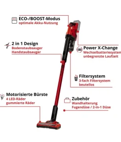 Einhell Akku-Stielstaubsauger TE-SV 18 Li, inkl. 1x 4,0 Ah Akku & 1x Ladegerät