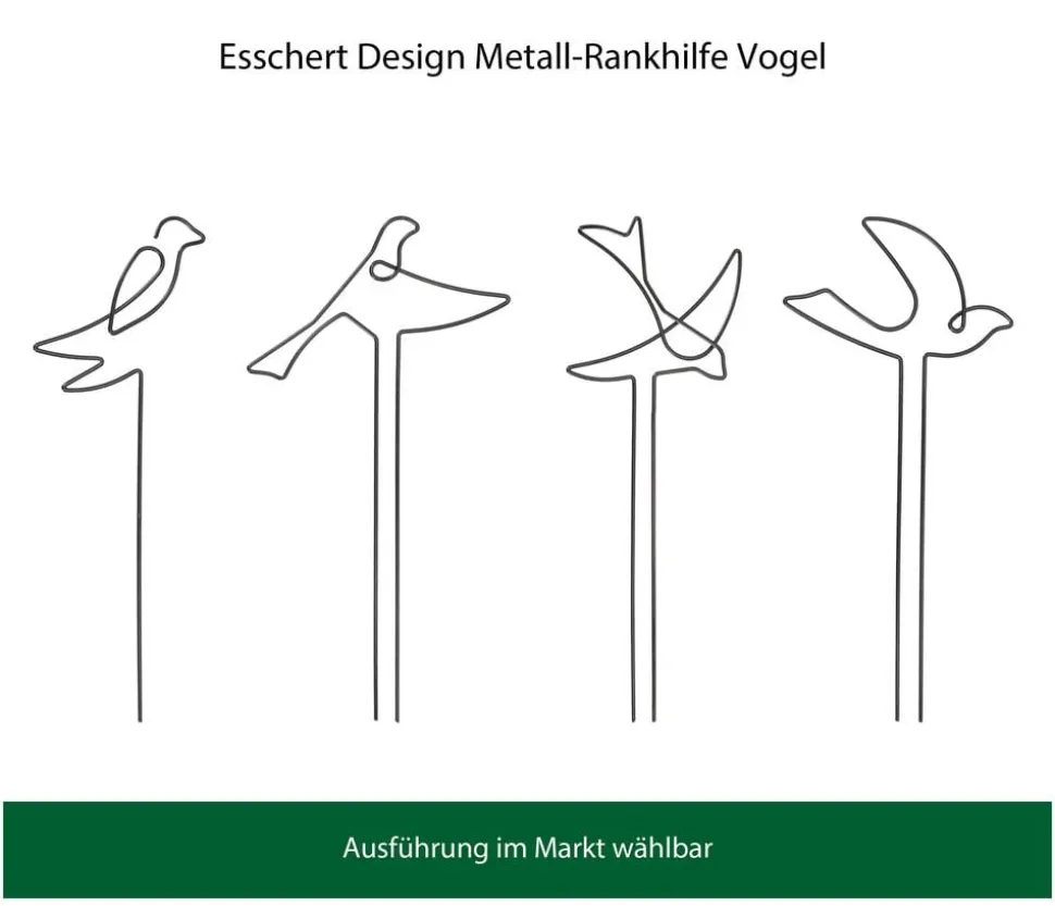 Esschert Design Metall-Rankhilfe Vogel, verschiedene Ausführungen, ca. H37,8 cm