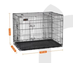 Feandrea Hundekäfig mit Trennwand, ca. B107/H77,5/T70 cm