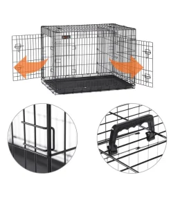 Feandrea Hundekäfig mit Trennwand, ca. B107/H77,5/T70 cm