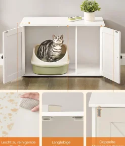 Feandrea Katzenklo-Schrank mit Türen, ca. B80/H49,2/T53 cm