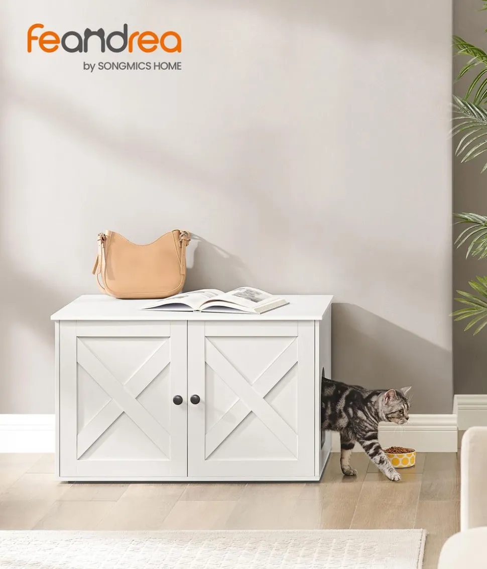 Feandrea Katzenklo-Schrank mit Türen, ca. B80/H49,2/T53 cm