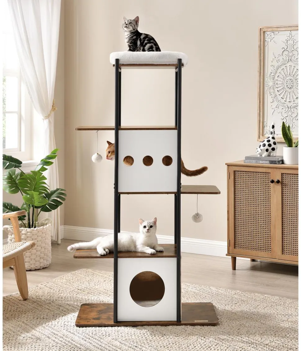 Feandrea Kratzbaum, braun/weiß, ca. B80/H153/T40 cm