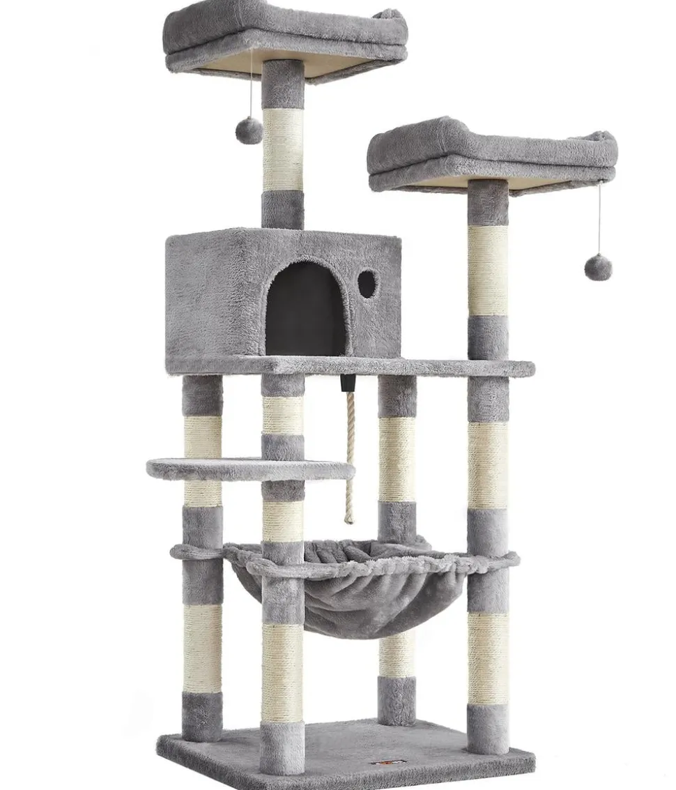 Feandrea Kratzbaum mit Hängematte, ca. B55/H143/T45 cm