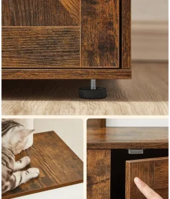 Feandrea Kratzbaum mit Katzenklo-Schrank, ca. B87,6/H151/T61,2 cm