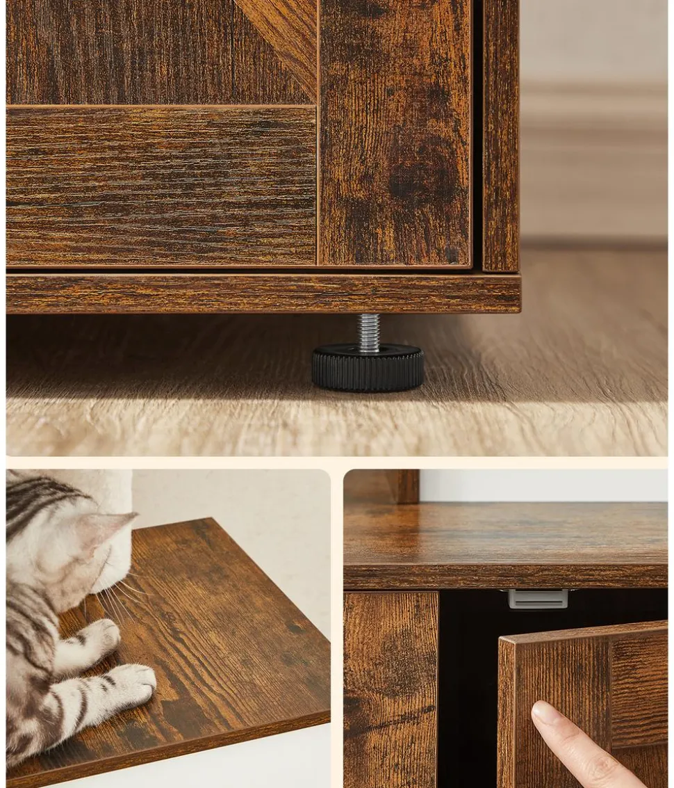 Feandrea Kratzbaum mit Katzenklo-Schrank, ca. B87,6/H151/T61,2 cm