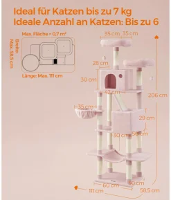 Feandrea Kratzbaum XXL, ca. B60/H206/T50 cm