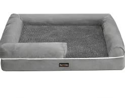 Feandrea Orthopädisches Hundebett, rechteckig, hellgrau, ca. B91/H20/T71 cm