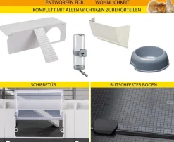 ferplast Nagerheim Modular 3, hellgrau, ca. B144/H56/T72 cm