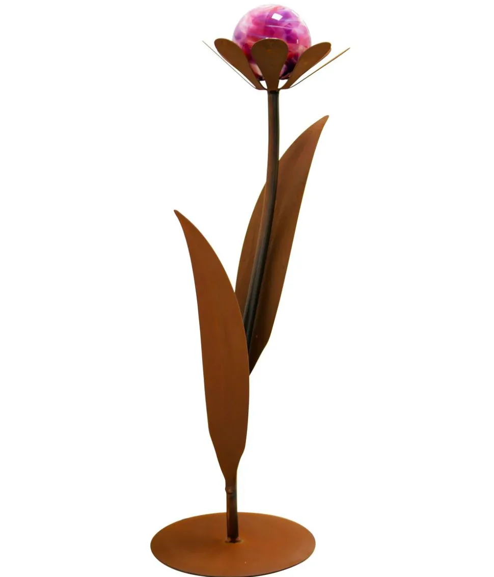 Ferrum Metall-Blume Jessy mit Glaskugel, ca. H77 cm