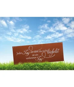 Ferrum Metall-Gedichttafel Ein Tag, 60 x 30 cm, rost