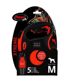 flexi® Hundeleine Gurt-Leine XTREME, Medium, schwarz/orange, 5 m