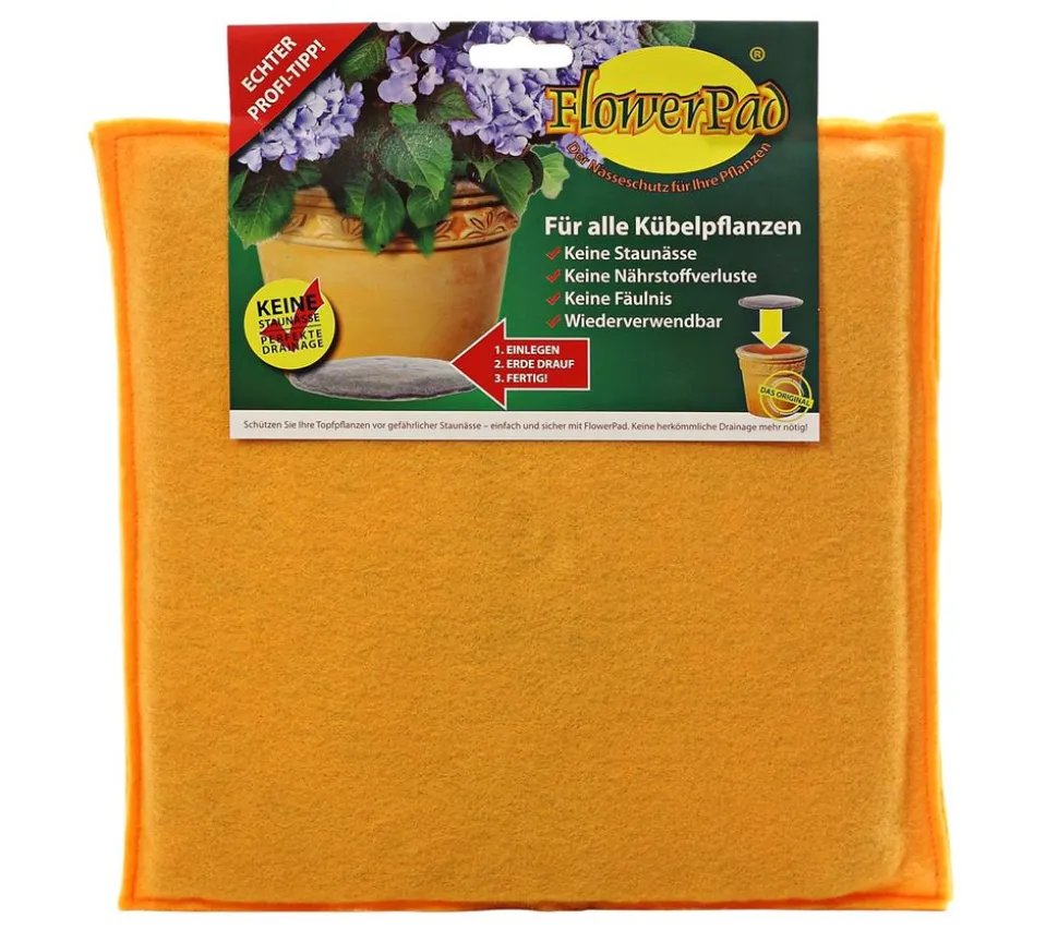 Flowerpad Pflanztopfeinleger, quadratisch, orange
