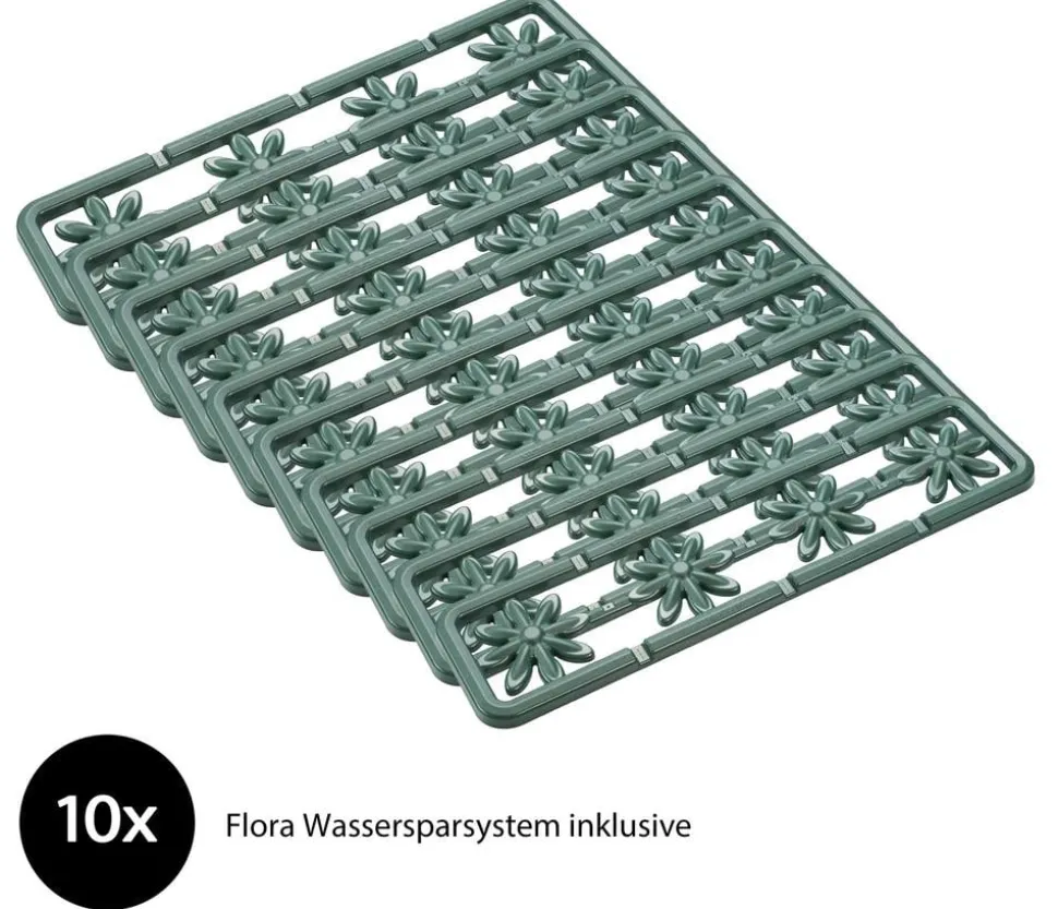 Garantia Kunststoff-Hochbeet Ergo Quadro Wood inkl. Wassersparsystem