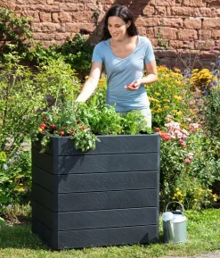 Garantia Kunststoff-Hochbeet Ergo Wood inkl. Wassersparsystem