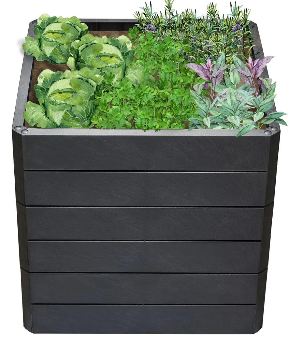 Garantia Kunststoff-Hochbeet Ergo Quadro Stone inkl. Wassersparsystem
