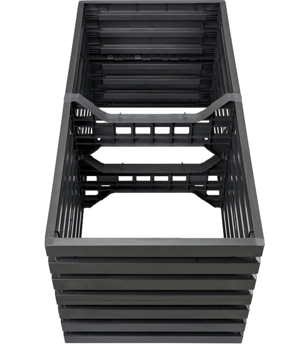 GARANTIA Kunststoff-Hochbeet Skyline L, grau, ca. B161/H75/T80 cm